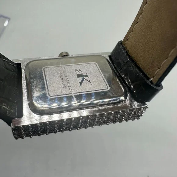 Adee Kaye Watch Women Rhinestone Case Mother Of Pearl Dial New Battery 8.5"